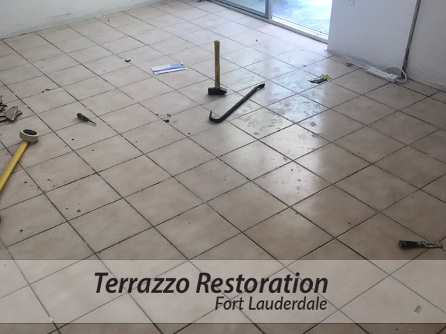 Terrazzo Tile Removal Service in Dania Beach, Florida